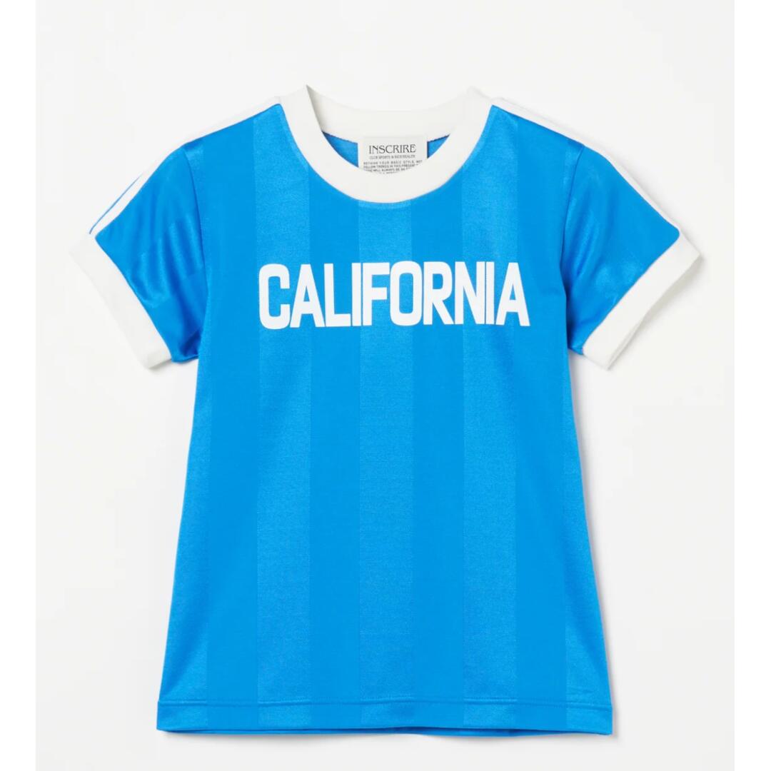 INSCRIRE 【アンスクリア】Stripe Uniform T-Shirt　L.TBLUE (IC261DAI26SSBC16)　26SS 26春夏　Tシャツ　ユニフォームTシャツ