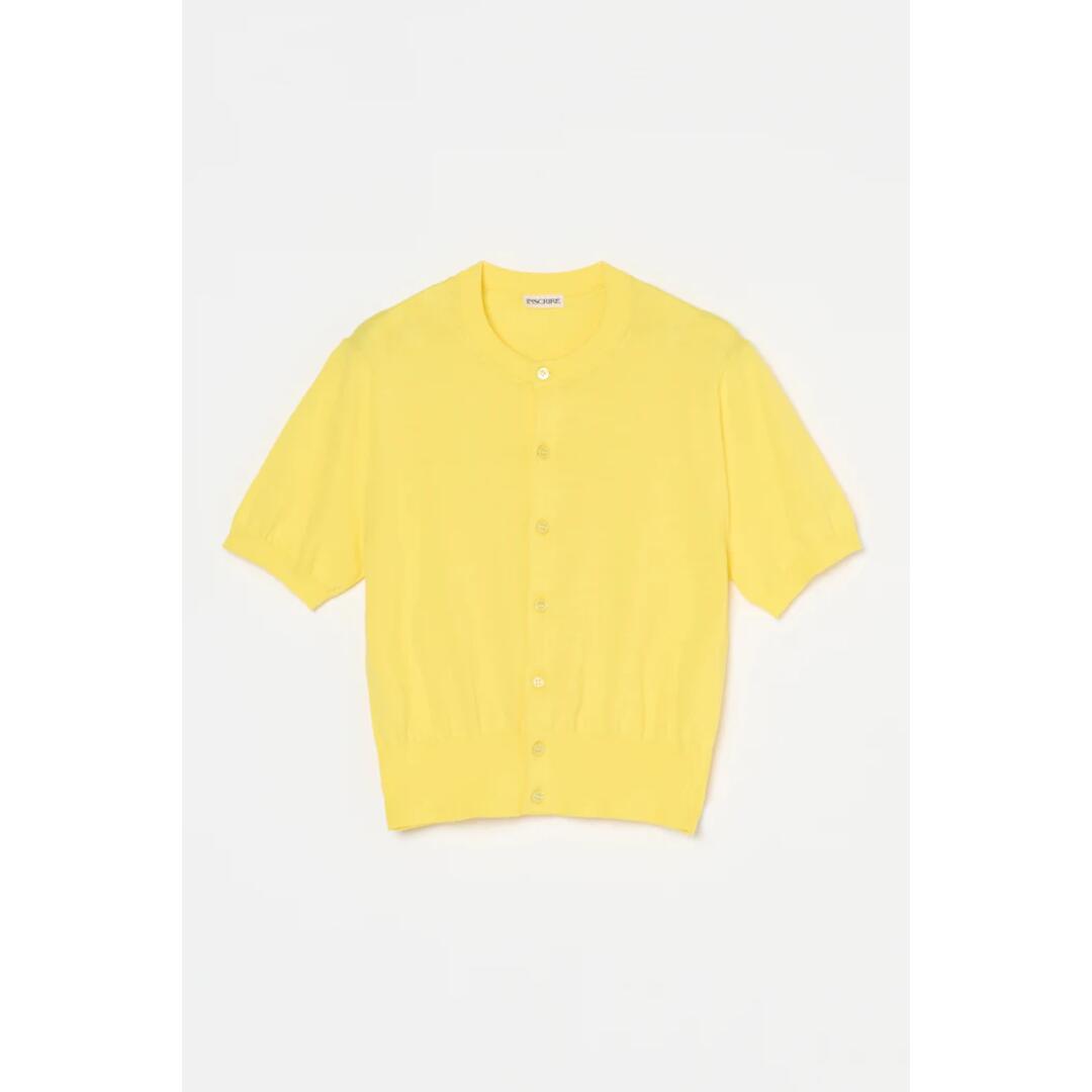 INSCRIRE 【アンスクリア】Cotton 14G Short Sleeve Cardign YELLOW (集積回路261DAI26SSK4) 26SS 26春夏 トップス ショートスリーブカーディガン