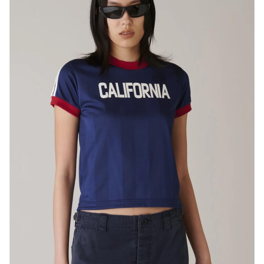 INSCRIRE 【アンスクリア】Stripe Uniform T-Shirt　NAVY (IC261DAI26SSBC16)　26SS 26春夏　Tシャツ　ユニフォームTシャツ