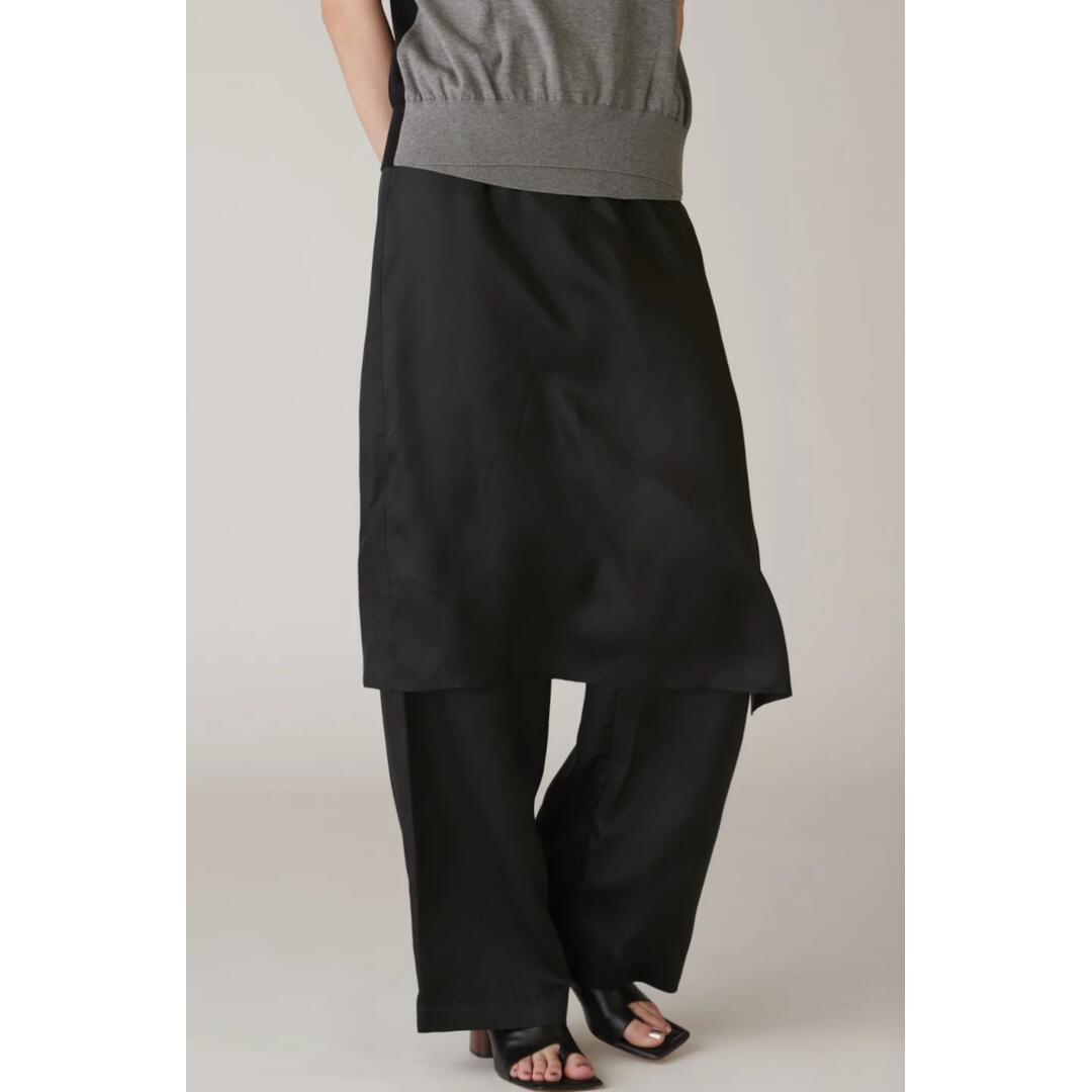 INSCRIRE 【アンスクリア】Cupro Layered Pants BLACK (IC261DAI26SSPT186)　26SS 26春夏　パンツ　キュプラパンツ　レイヤードパンツ