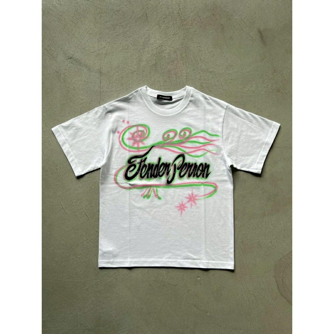＼全品10%OFFクーポン配布中／ TENDER PERSON | テンダーパーソン AIRBRUSHED TEE  WHITE (NRB-4236) 26SS 26春夏 トップス Tシャツ 半袖 ショートスリーブ エアーブラシ ペイント