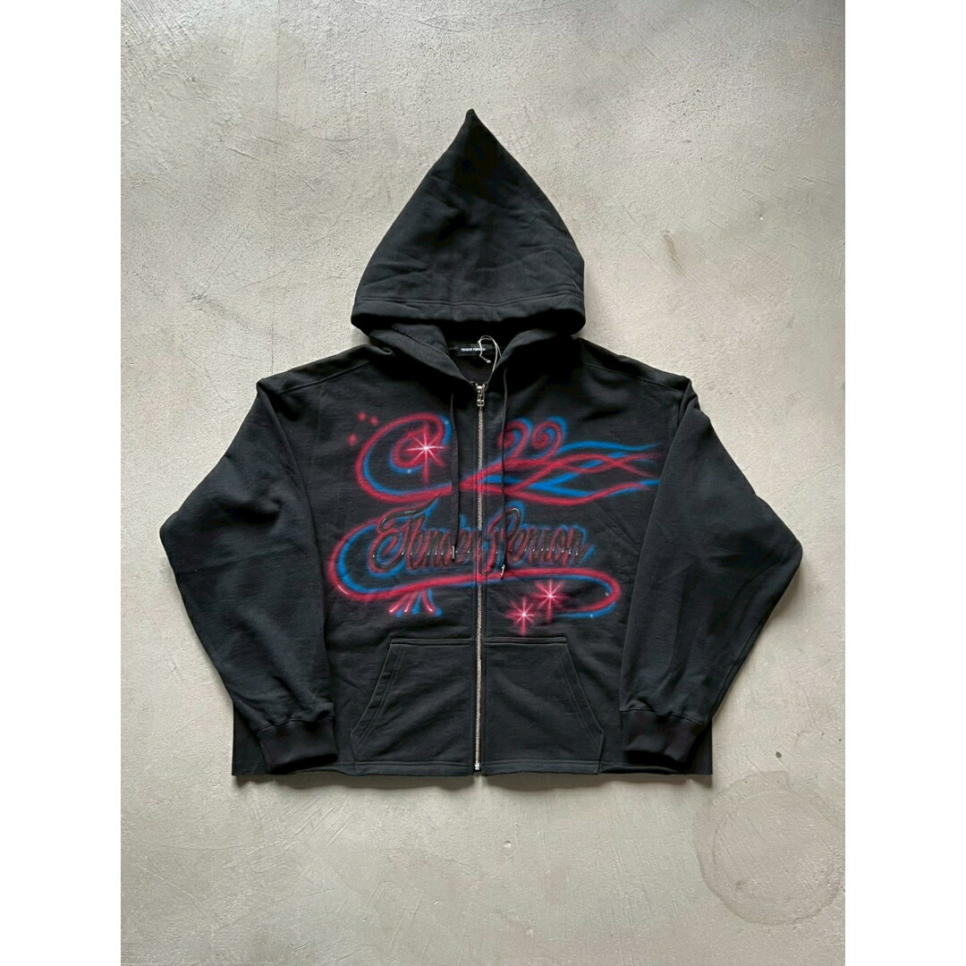 TENDER PERSON | テンダーパーソン AIRBRUSHED ZIP UP HOODIE BLACK (NRB-4220) 26SS 26春夏 トップス エアーブラシ ジップアップ ジップ フルジップ フーディー パーカー 39,325円