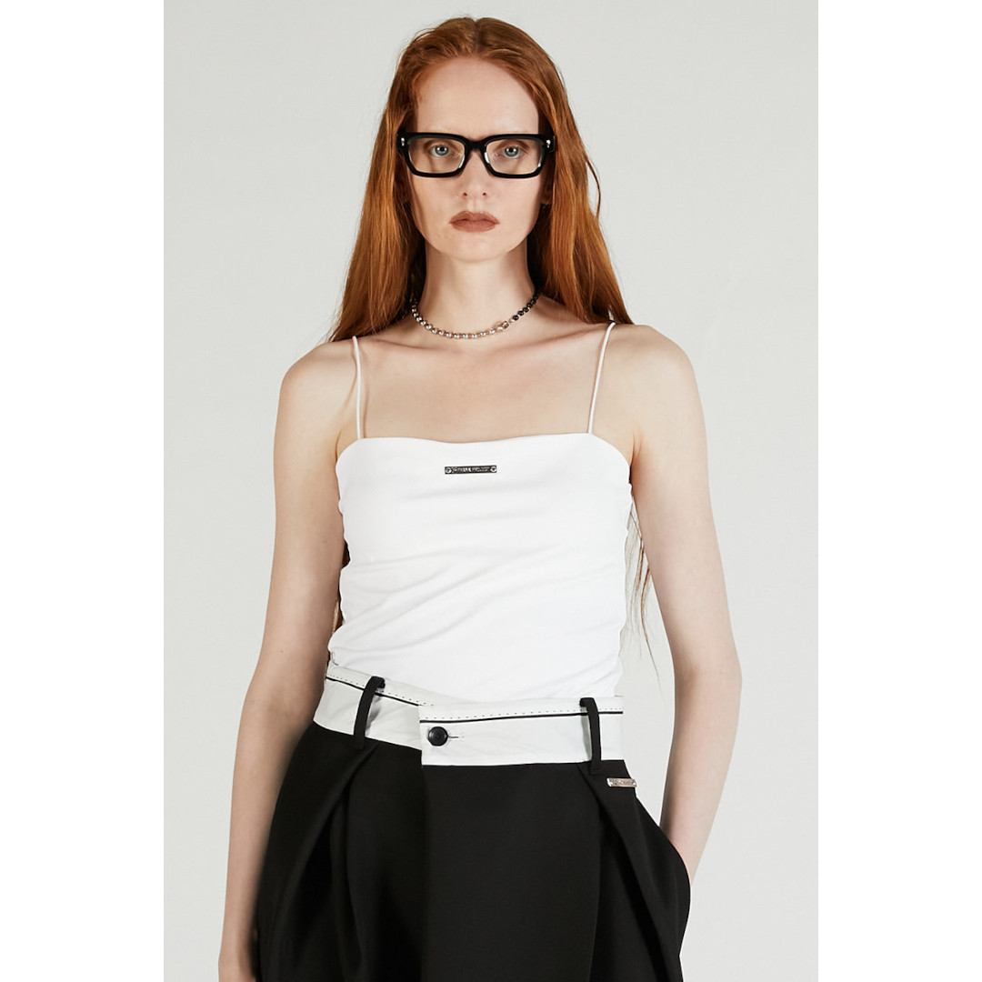 ＼全品P10倍！4/4(土)20時～／ PRANK PROJECT | プランクプロジェクト Back Open Camisole WHITE (31231415620) 26SS 26春夏 トップス キャミソール インナー バックオープン キャミ