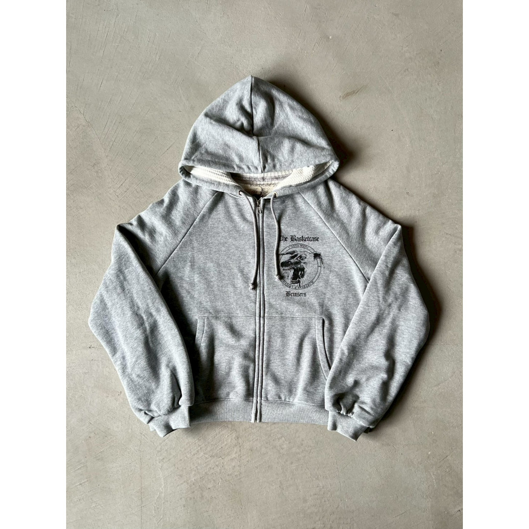 Basketcase | 手かご入れもの  BRUISERS, thermal lined zip  GREY  トップス パーカー フーディー ジップアップ フルジップ サーマル