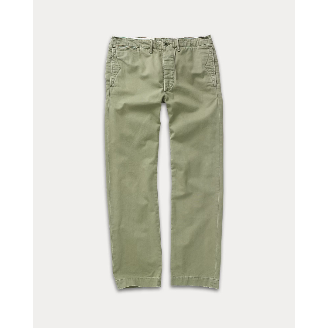 RRL | ダブルアールエル Chino Officers Pants OLIVE / 300 (MNRRPNT14G20002) 26SS 26春夏 パンツ トラウザーズ チノ オフィサー ウォッシュ加工 ボタンフライ