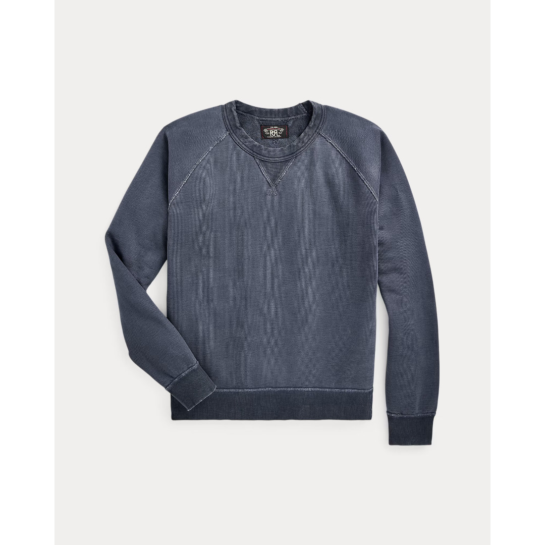 ＼全品10%OFFクーポン配布中／ RRL | ダブルアールエル GARMENT-DYED FRENCH TERRY SWEATSHIRT NAVY / 410 (MNRRKNI16820181) 26SS 26春夏 トップス スウェット コットンフレンチテリー ガーメントダイ ラグランスリーブ リブトリム
