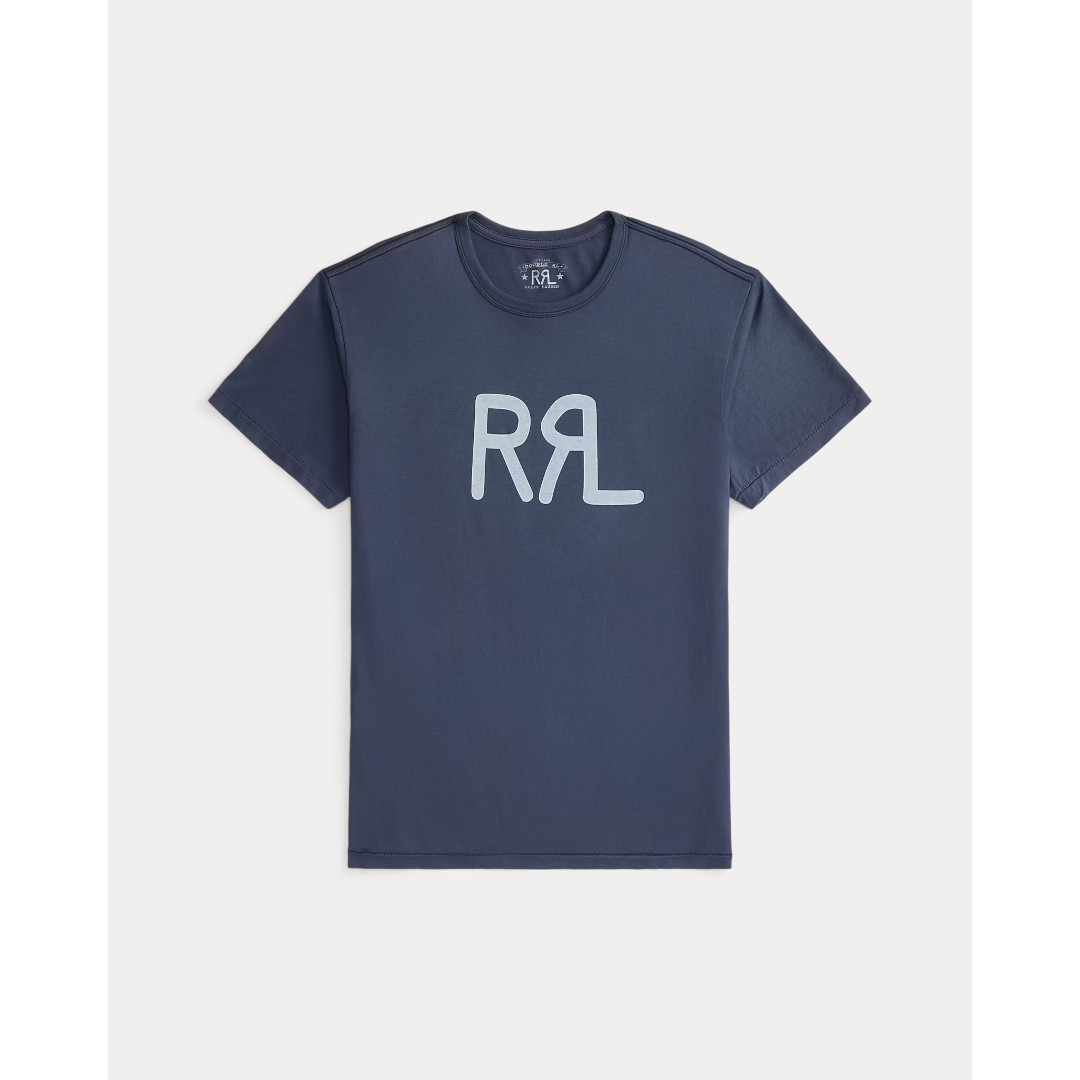 RRL | ダブルアールエル LUNCH LOGO TSHIRT SEA BLUE / 400 (MNRRTSH1N820193) 26SS 26春夏 トップス Tシャツ 半袖 クルーネック ロゴ プリント