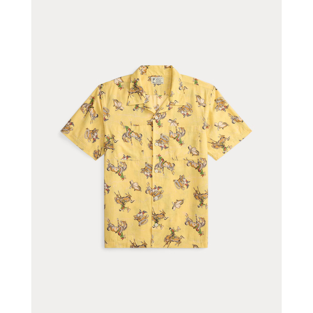 ＼全品10%OFFクーポン配布中／ RRL | ダブルアールエル WESTERN PRINT LINEN COTTON CAMP SHIRT YELLOW MULTI / 700 (MNRRWOV1N820065) 26SS 26春夏 トップス シャツ キャンプカラー ウエスタン プリント 35,035円
