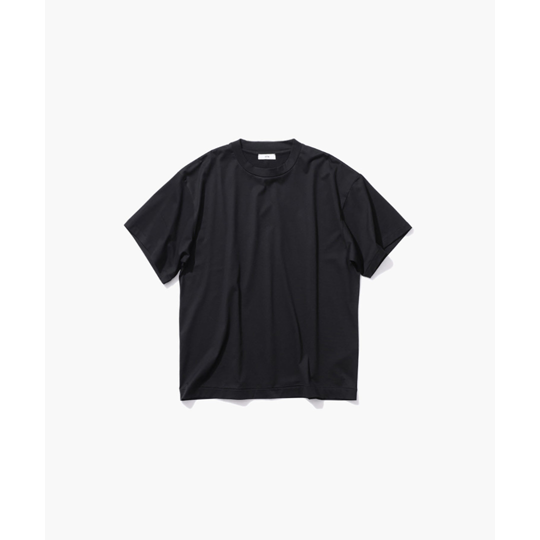 ＼全品10%OFFクーポン配布中／ ATON | エイトン SUVIN 60/2 | OVERSIZED T-SHIRT BLACK / 005 (AT-KKAGMLM0015) Tシャツ トップス 半袖 ショートスリーブ オーバーサイズ