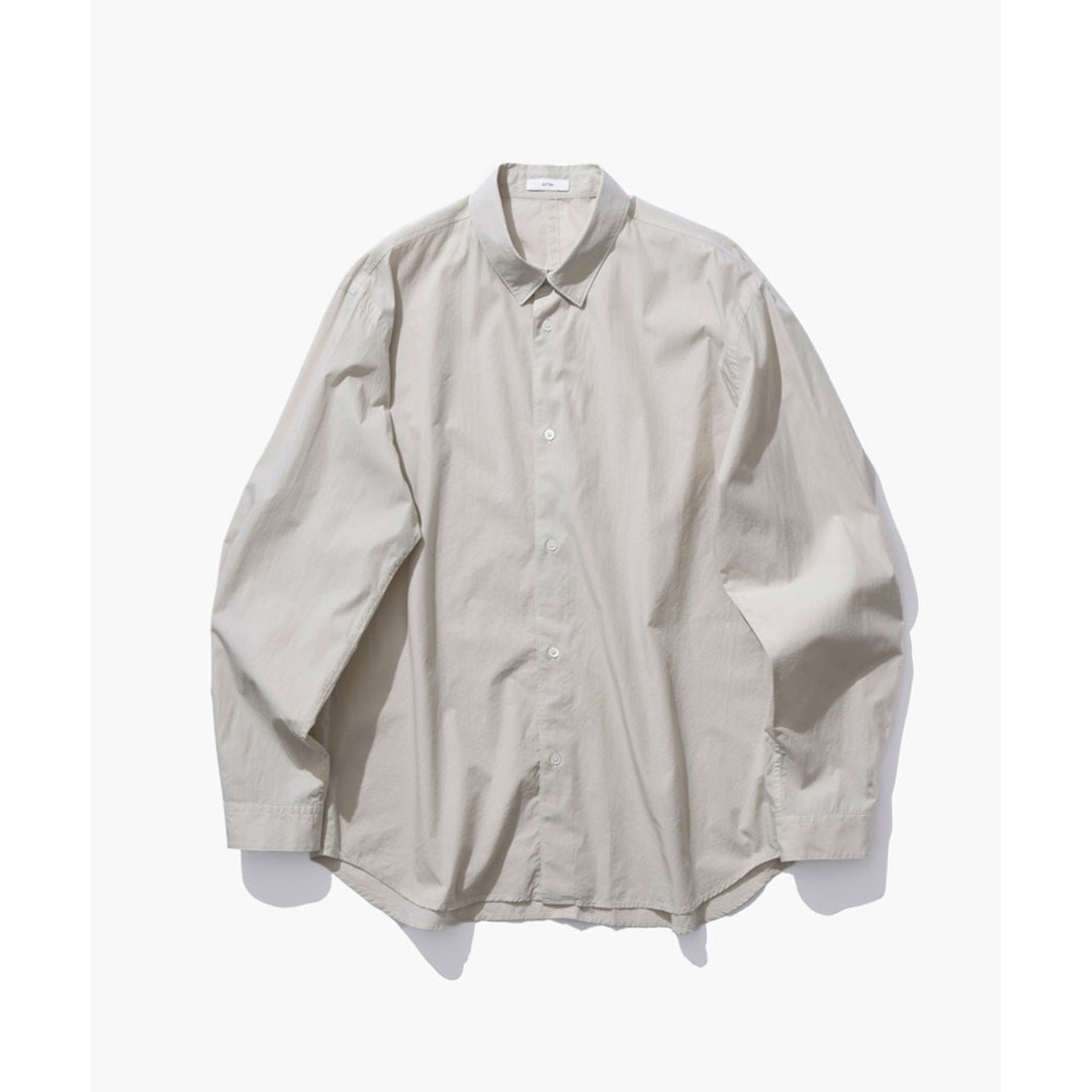 ＼全品10%OFFクーポン配布中／ ATON | エイトン SHRINK COTTON LAWN | OVERSIZED SHIRT BEIGE (AT-BLAGLM0401) 26SS 26春夏 トップス シャツ 長袖 ロングスリーブ オーバーサイズ リラックス 製品染め スーピマコットン