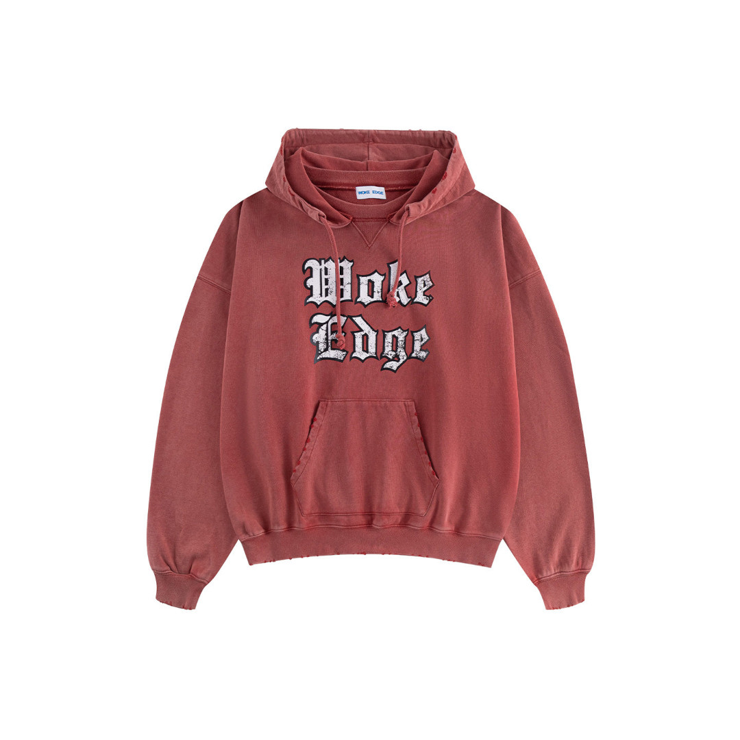 トップス woke edge thermal zip hoodie pink Washed Thermal Zip Hoodie｜WOKE EDGE｜フーディー