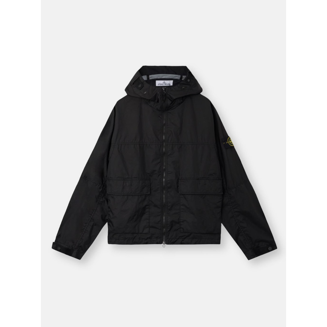 ＼全品10%OFFクーポン配布中／ STONE ISLAND|ストーンアイランド FOODED JACKET BLACK / V0029 (4100004) L1S154100004S0A21V0029 26SS 26春夏 ジャケット アウター フーデッドジャケット ナイロン ガーメントダイ