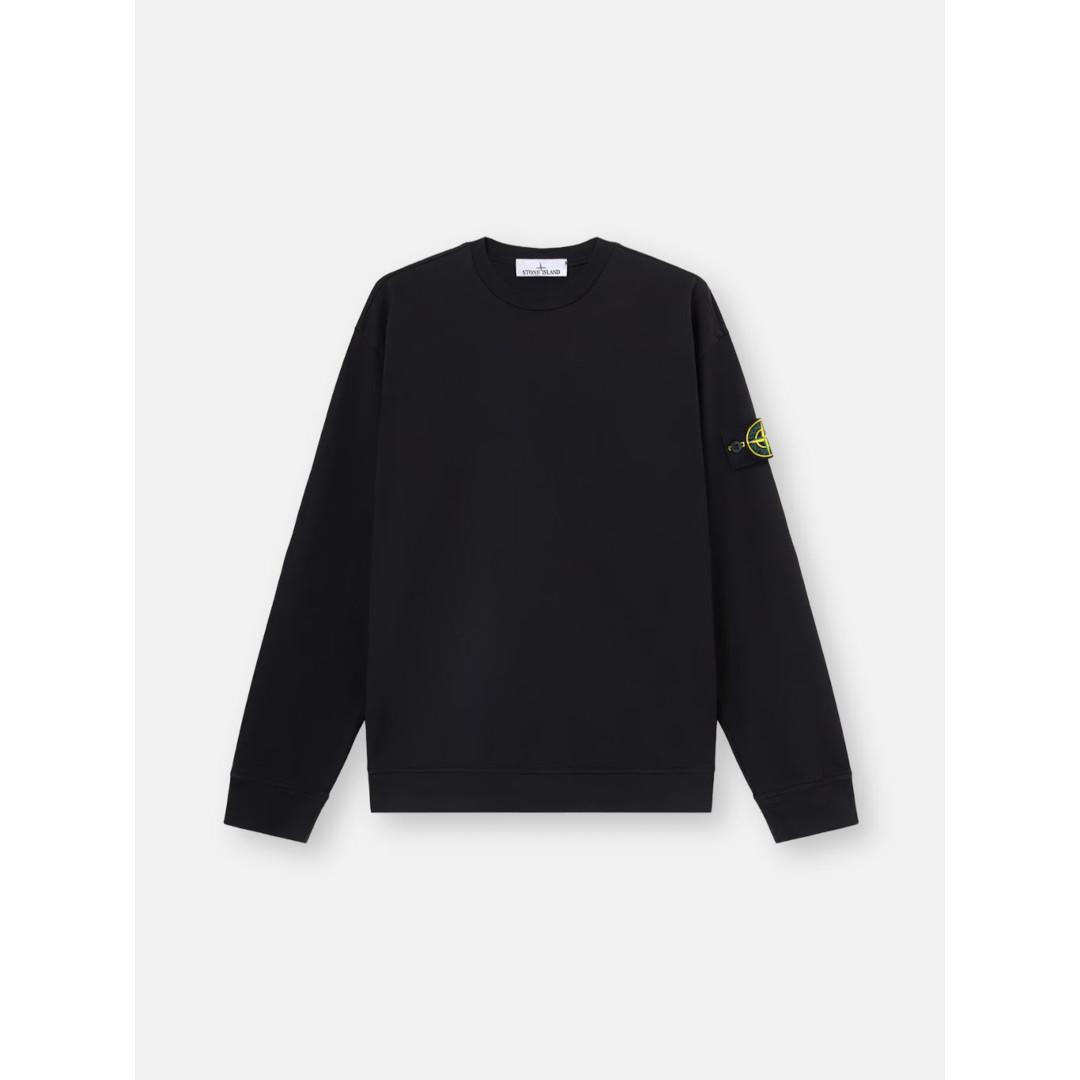 STONE ISLAND | ストーンアイランド HEAVY ORGANIC COTTON JERSEY  BLACK / V0029  (6100057) L1S156100057S0B50V0029 26SS 26春夏 トップス ロング捩り 労働者の一団のど首 汗水 オーガニックコットン ガーメントダイ