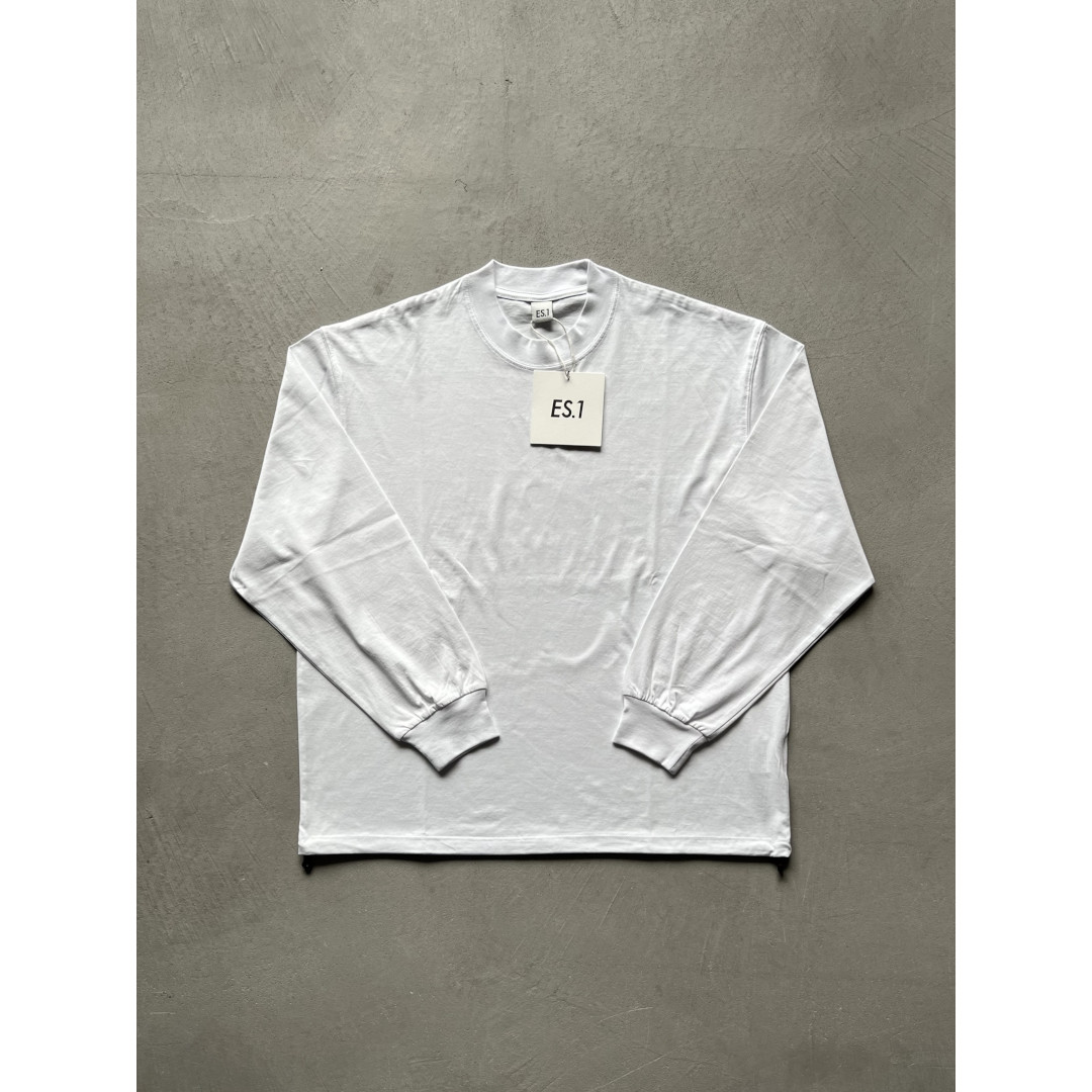 ＼全品P10倍！4/4(土)20時～／ ES.1|エスアイ 60/2 LS T-SHIRTS WHITE (T008) 26SS 26春夏 トップス Tシャツ ボーダー ロングスリーブ 長袖