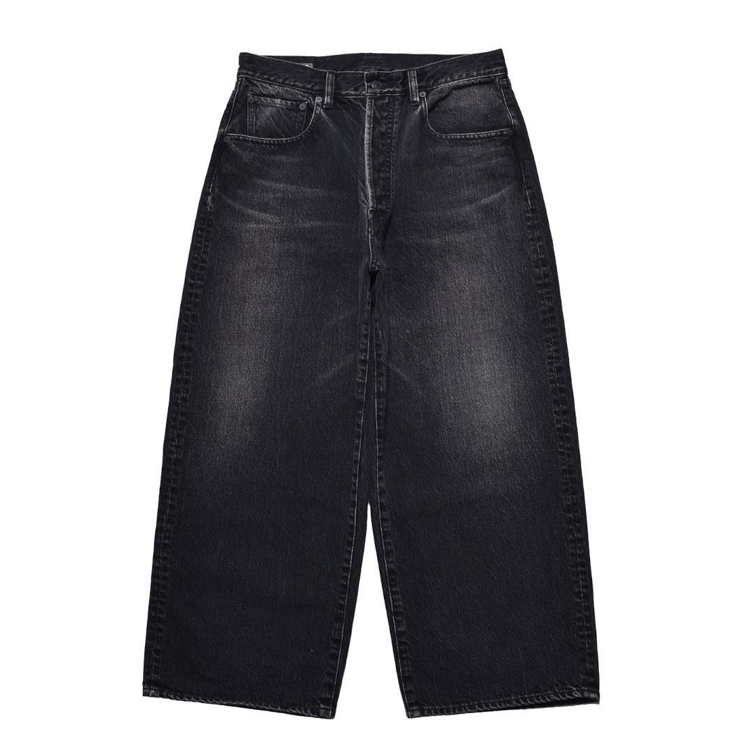 MNE DENIM | マインデニム S.Wide Straight Cropped 5pocket USD BKU (2603-1002) 26SS 26春夏 パンツ デニム ジーンズ ワイド 5ポケット クロップド ユーズド加工