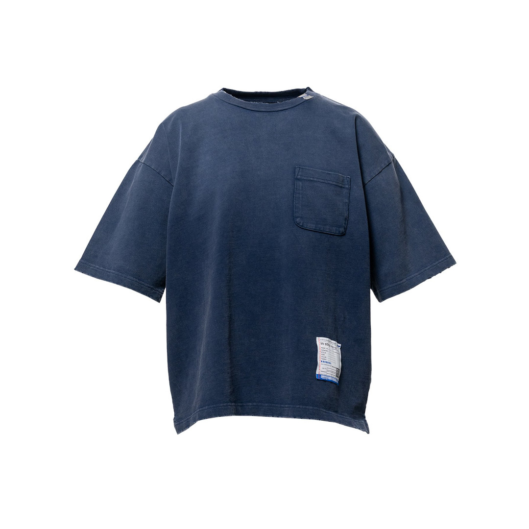 インチ・stru(men-tal). |イン・ストル (心理的) . Sun Faded Like Distressed Pocket T-shirt  NACY (I16TS571) 26SS 26春夏 ティーシャツ ディストレス 広広とした影ぼうし ブリーチ 不都合 ヴィンテージクルーネック