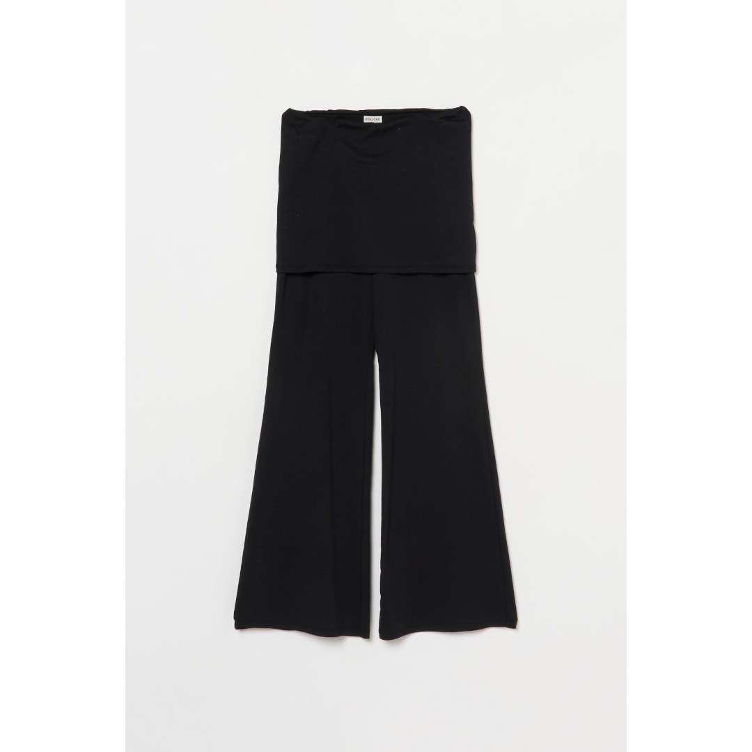 INSCRIRE 【アンスクリア】 Layered Pants BLACK (IC261DAI26HSCUT24) 26SS 26春夏 パンツ スカート ミニスカート レイヤード フレアーパンツ ドレープ フレア｜セレクトショップ　モンドジャコモ