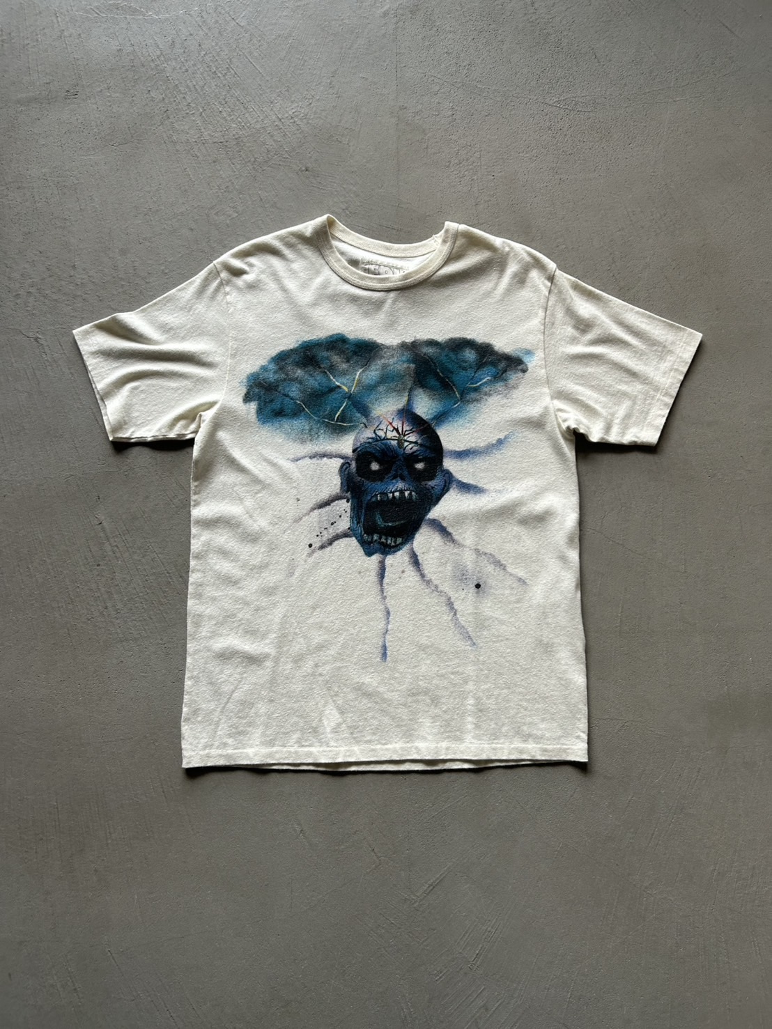 【 貨物輸送無料 】 ERL| イーアールエル  UNISEX SKULL T-SHIRT KNIT / SKULL PRINT (ERL10T011) 25SS 25春夏 置き目品 置き目 新作  ブランド名 プルオーバー 刷り上げる トップス