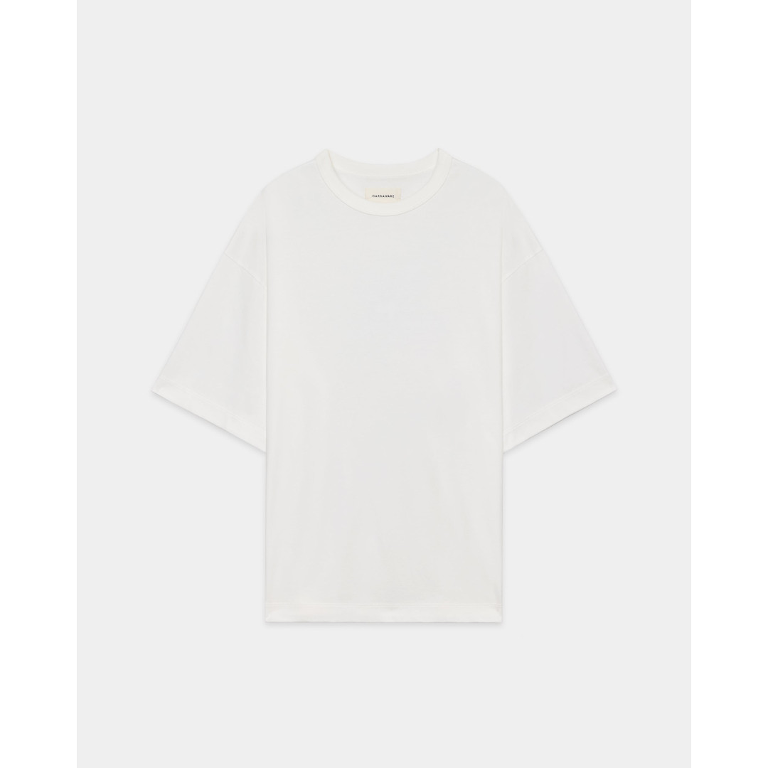 MARKAWARE| 目じるし御召しもの Organic Giza 80/3 Jersey Survival Cloth\u0026#174; Comfort Fit Tee  WHITE (A26A19CS02B) 26SS 26春夏 トップス ティーシャツ コンフォートフィット ギーザ綿織物 オーガニックコットン SurvivalCloth