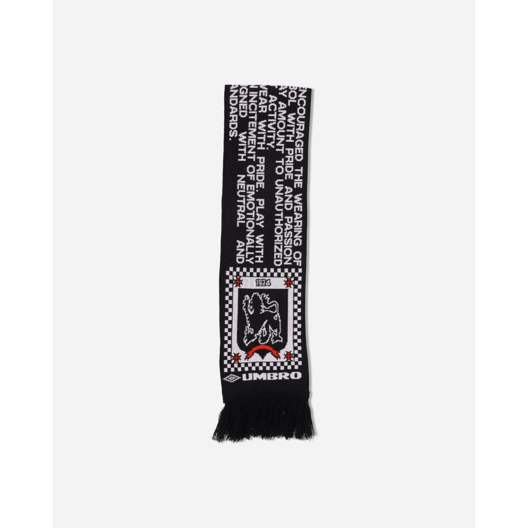＼全品P10倍！4/4(土)20時～／ UMBRO | アンブロ SLAM JAM Notice Scarf Black / White (UBMW271YA22) 26SS 26春夏【 送料無料 】 正規品 スカーフ マフラー ジャカード フリンジ