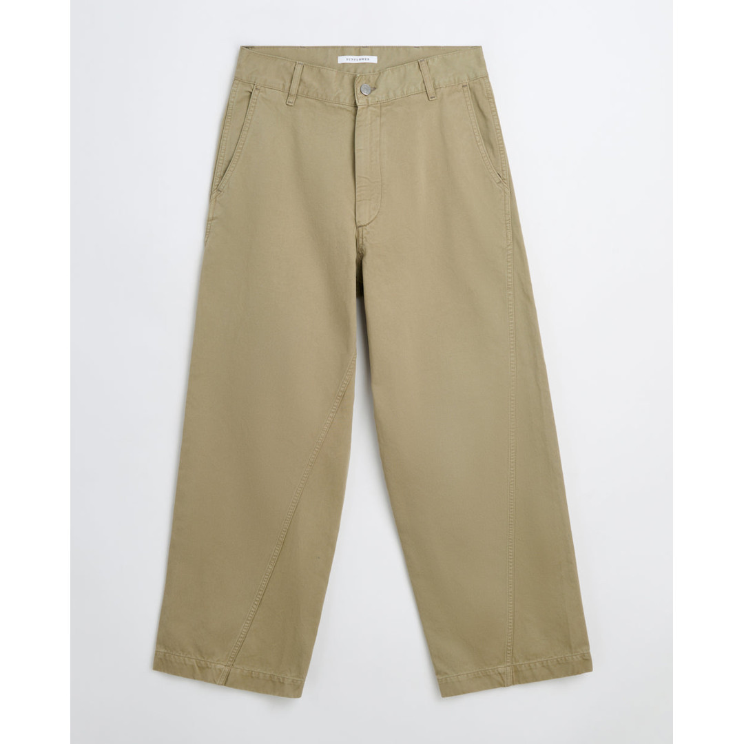 SUNFLOWER | サンフラワー wide twist chino - Khaki (5150) 26SS 26春夏 パンツ チノ チノパンツ ワイド ツイストレッグ ガーメントダイ オーバーダイ