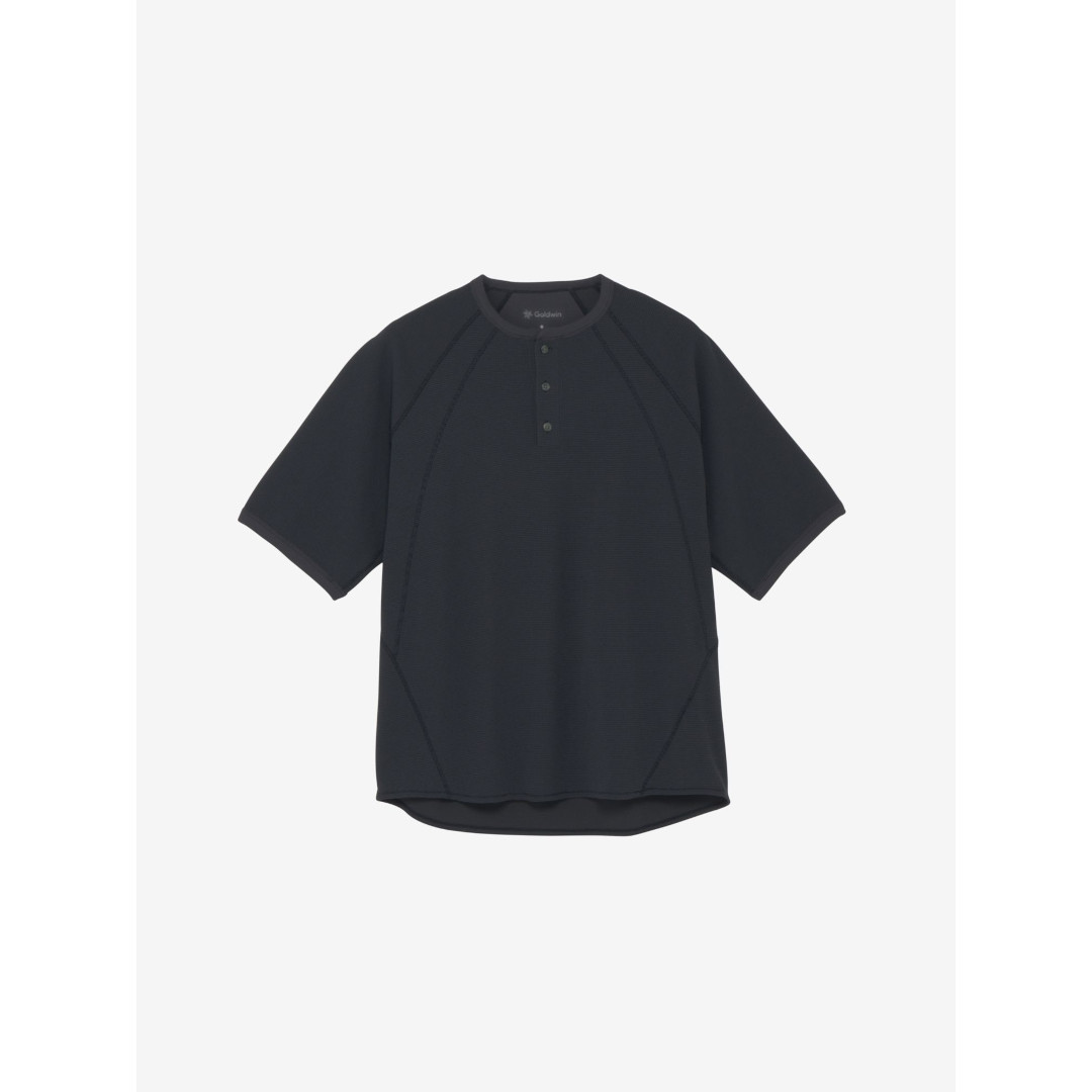 Goldwin | ゴールドウィン MESH WAFFLE ACTINOID HENLEY NECK T-SHIRT  GRAY (GL66143)  26SS 26春夏 ユニ一発やる トップス ティーシャツ メッシュ ワーヘル  ラグラン衣袂