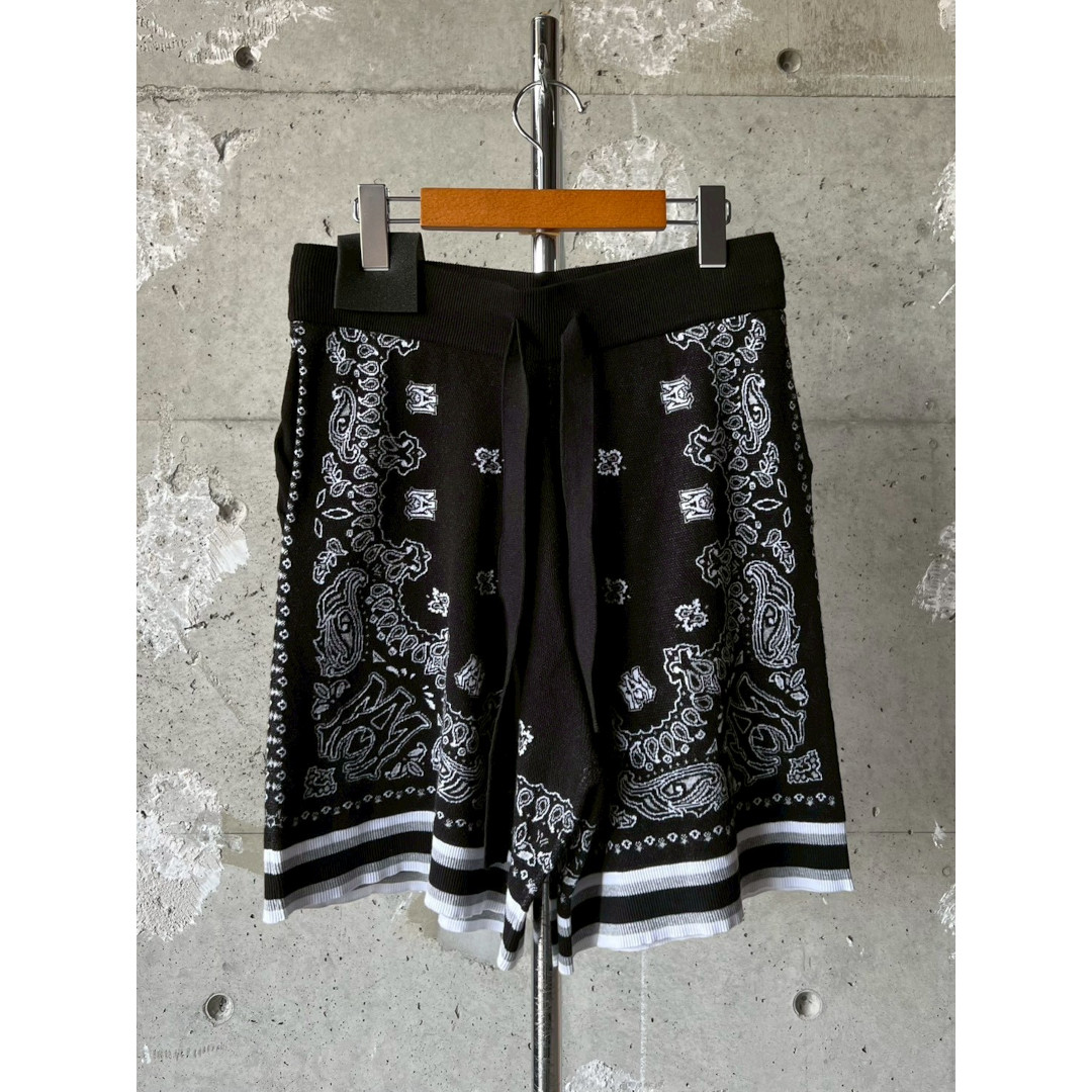【7月19日20時～エントリーで最大P20倍】AMIRI | アミリ BANDANA SHORT BLACK (AMKNSH1020) 26SS 26春夏 パンツ ショーツ ショートパンツ バンダナ｜セレクトショップ　モンドジャコモ