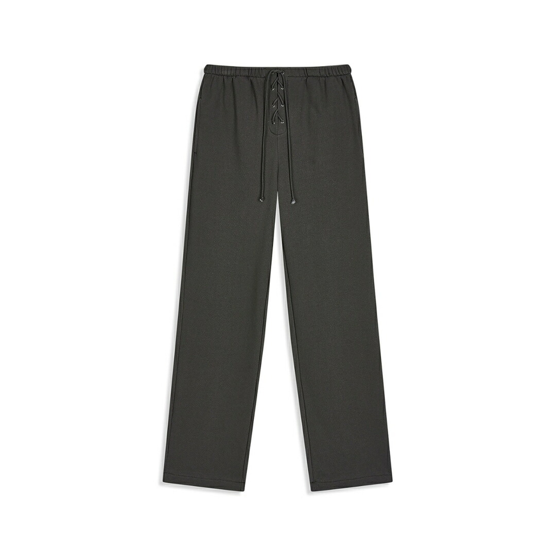 OPEN YY | オープンワイワイ LACE UP LOUNGE PANTS CHARCOAL (YY253PT008) 25AW 25秋冬 パンツ レースアップ
