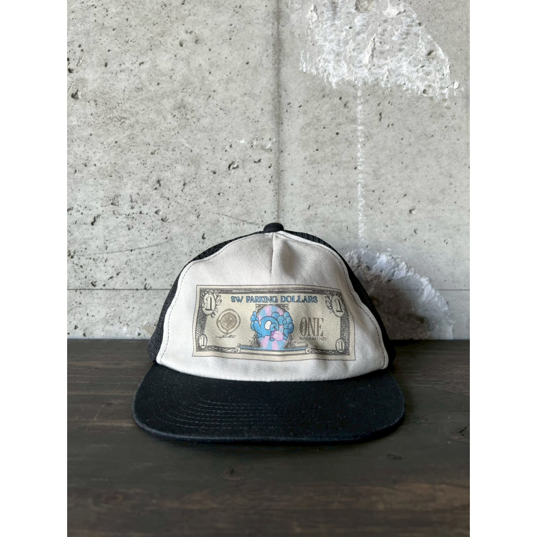 SWJP | エスダブリュージェーピー × COIN PARKING DELIVERY CPD TRUCKER  CAP  BLACK (SW-26SS-55) 26SS 26春夏 かぶり笠 旗がしら トラッカーキャップ コインパーキングデリバリー 共同研究 協調主義