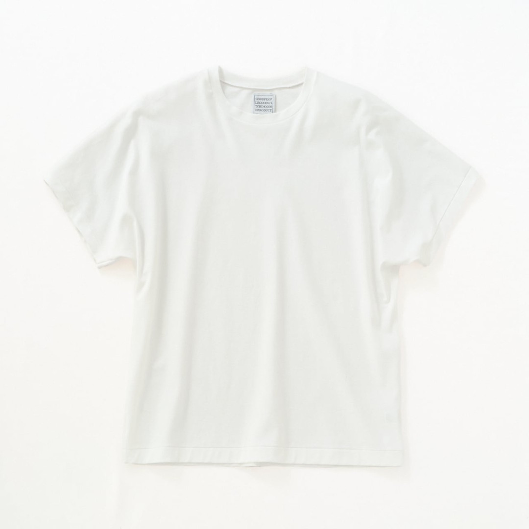 GOOD PEOPLE GOOD STITCHING GOOD PRODUCT | GGG Highgauge Interlock Knit Crew Neck Dolman Sleeve WHITE (02-01-1494) 26SS 26春夏 トップス ティーシャツ 労働者の一団のど首 弗マン フレンチ捩り ご機嫌ゲージ トップス-Tシャツ・カットソー-レディースファッション