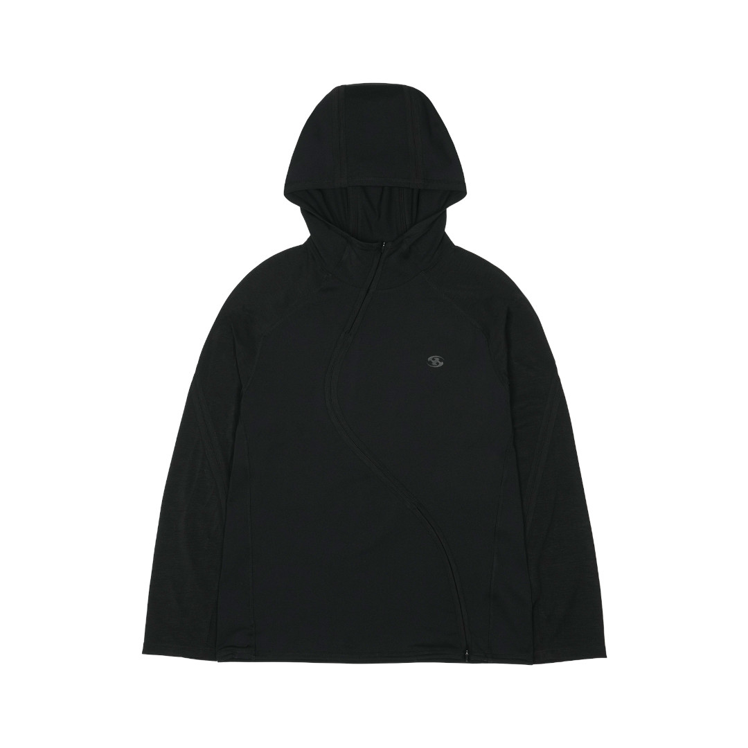 SAN SAN GEAR | サンサンギア WAVE LONG SLEEVE BLACK (SG26SSTOLS002BK) 26SS 26春夏 ライトアウター フーディー パーカー ジップアップ ロングスリーブ 長袖