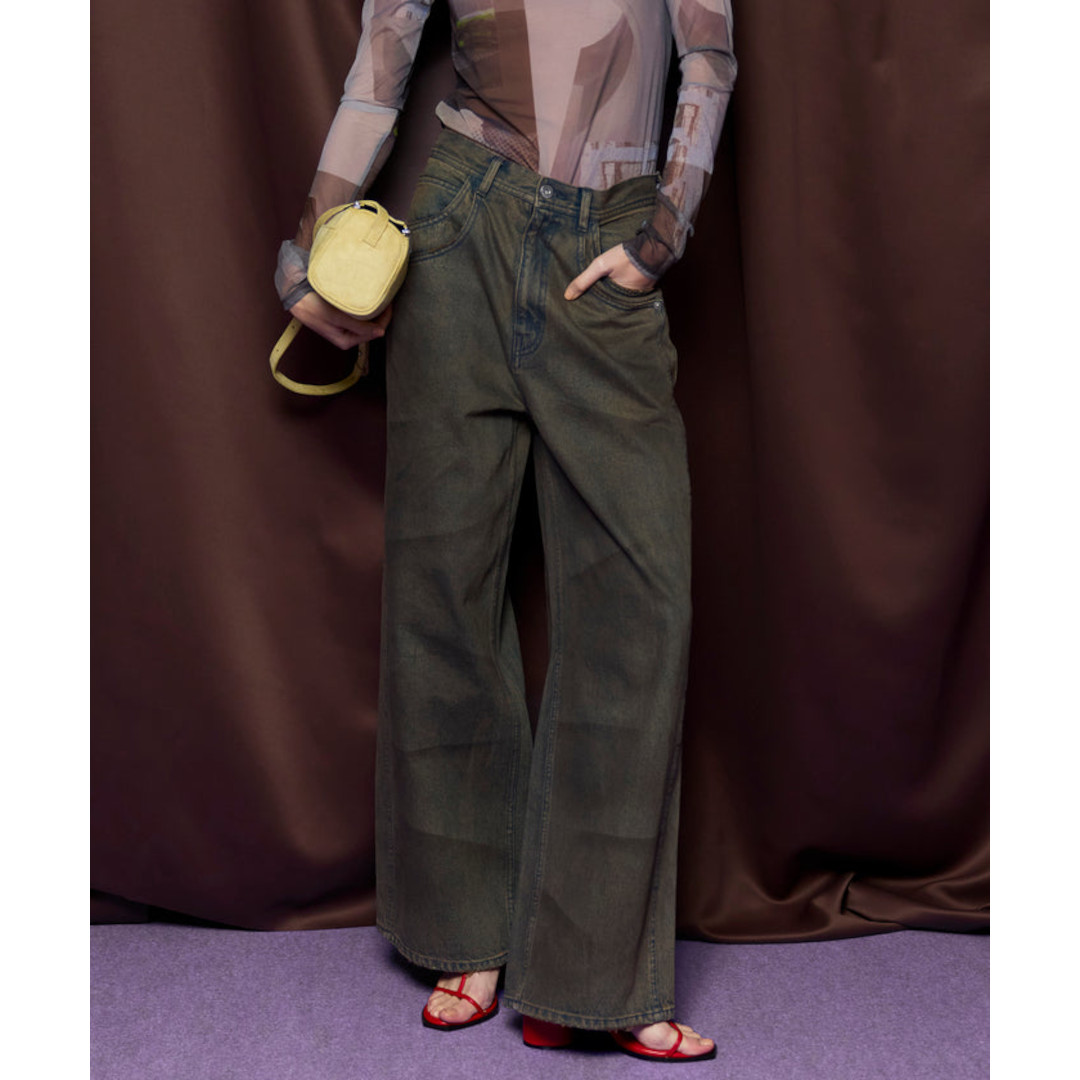 MAISON SPECIAL | メゾンスペシャル Double Pocket Mud Denim  BROWN  (21261465805) 26SS 26春夏 ズボン下 ジーンズ 引っ切り無い 広広とした