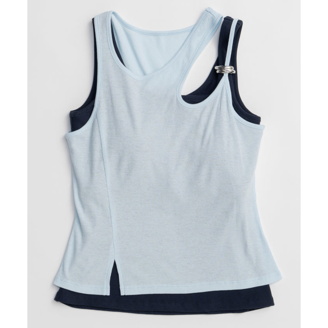 MAISON SPECIAL | メゾンスペシャル  Motif Layered Tank Top LIGHT BLUE (21261415708) 26SS 26春夏 トップス 貯蔵タンクいの一番 花の冠yd レディースファッション-タンクトップ-トップス