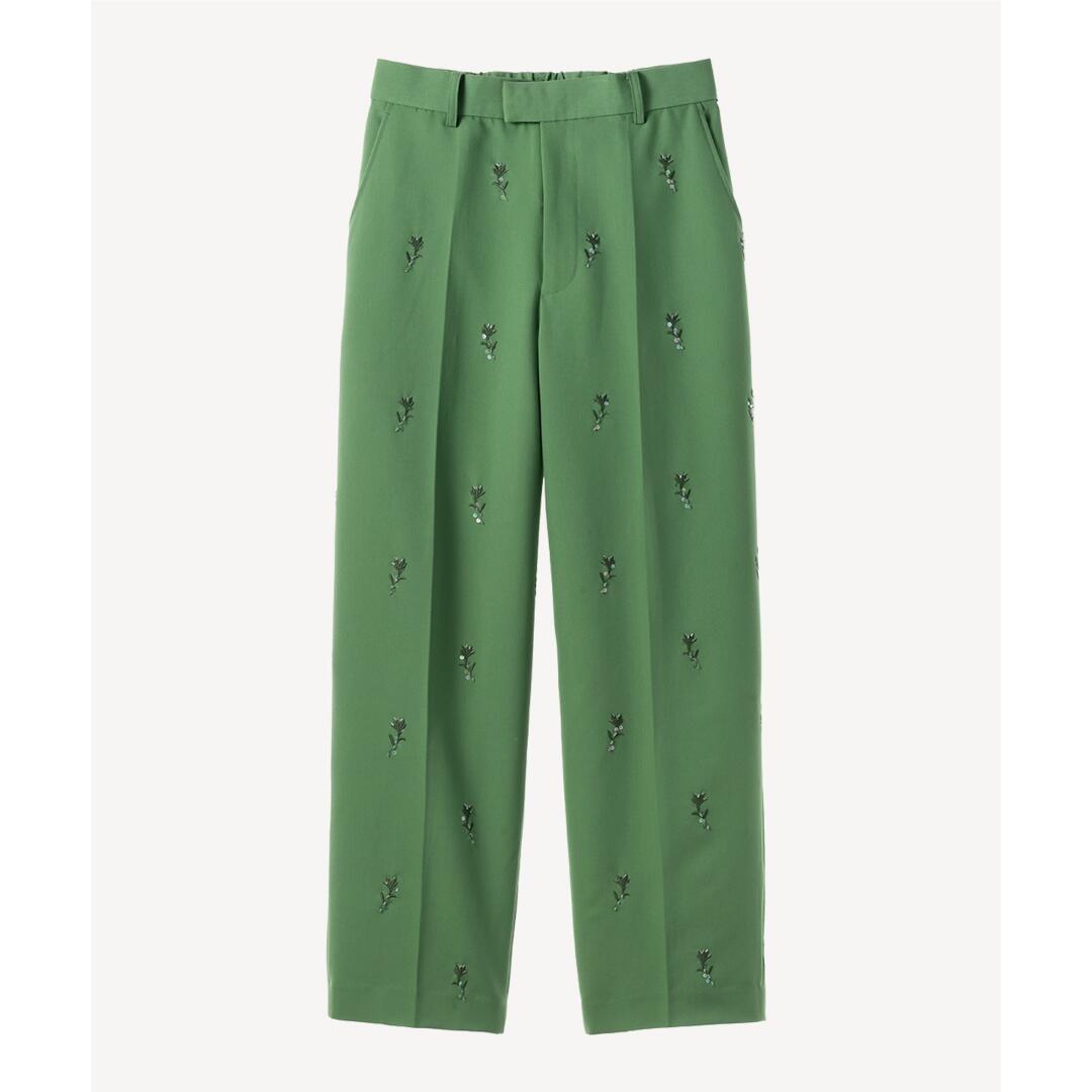 MUVEIL 【ミュベール】ビーズ刺しゅうズボン下   50green (MA254FP003) 26SS 26春夏 ズボン下 引っ切りないズボン下 ビーズ刺しゅうズボン下