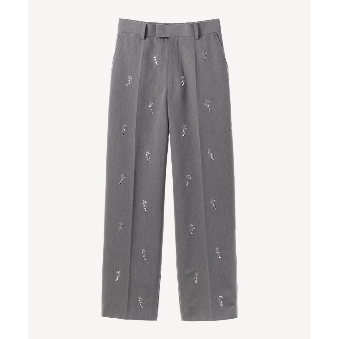 MUVEIL 【ミュベール】ビーズ刺しゅうズボン下   11gray (MA254FP003) 26SS 26春夏 ズボン下 引っ切りないズボン下 ビーズ刺しゅうズボン下