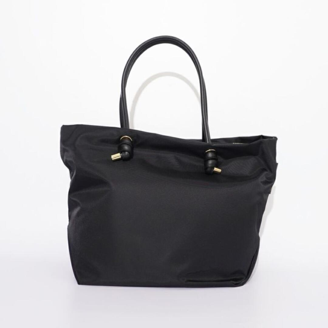 VIOLAd’ORO【ヴィオラドーロ】ノットハンドルナイロントートML 大きさ Black×Black (V-2204) 26SS 26春夏 御徒面子 ナイロントートバッグＭL大きさ