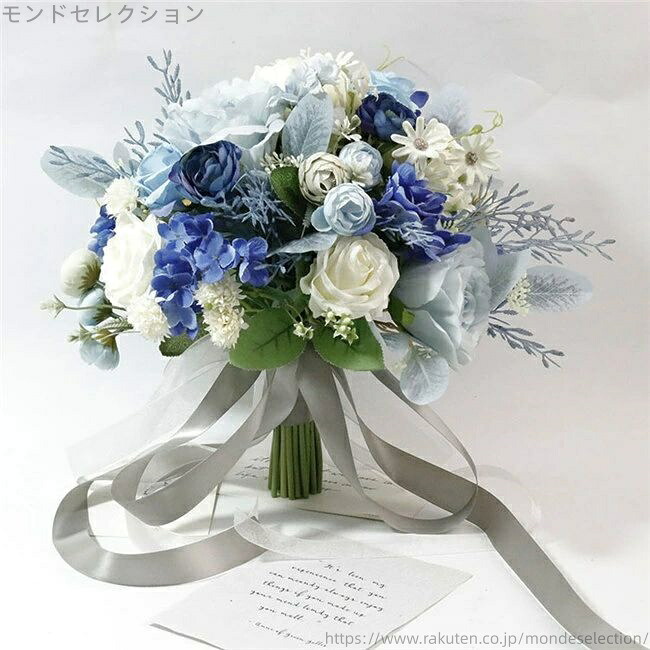 【送料無料】海外挙式 エレガント 二次会 造花 ブライダルブーケ 結婚式 ウェディングブーケ 手作り ブーケ 花嫁