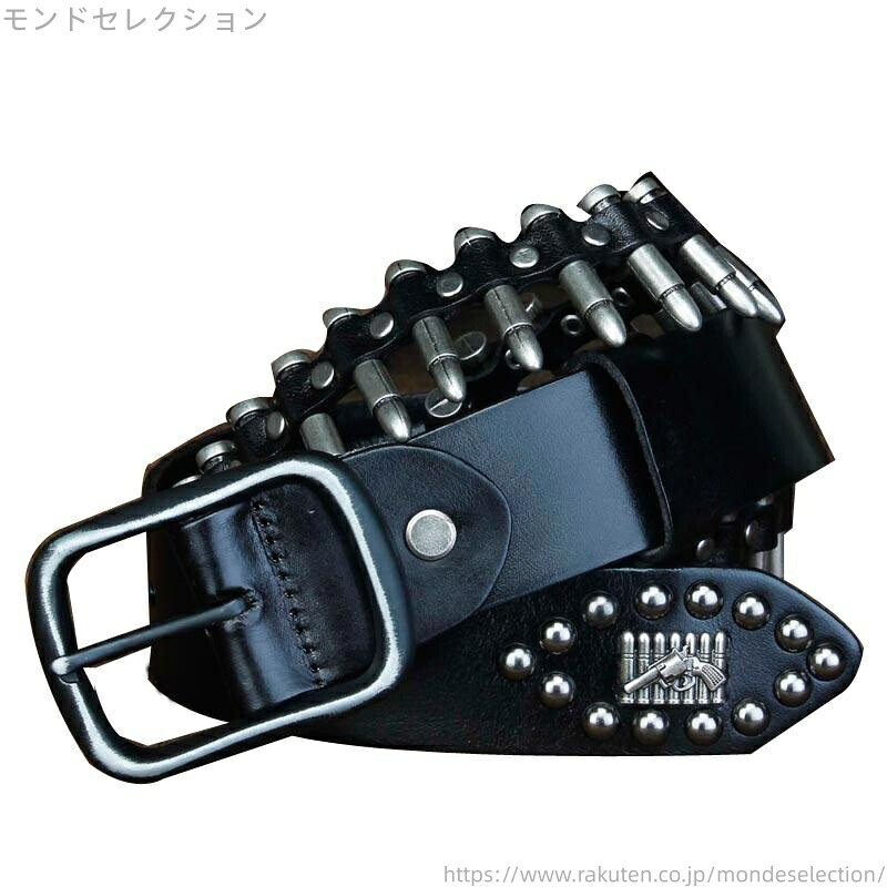 【送料無料】弾丸ベルト メンズ パンク ミリタリー コスプレ 仮装 おしゃれ ロック 牛革 ピンバックル デニム レディース 黒 赤 ブラウン