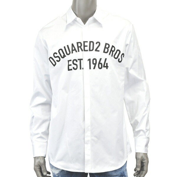 DSQUARED2 長袖シャツ ホワイト 国内正規品】 ディースクエアード ロングスリーブTシャツ