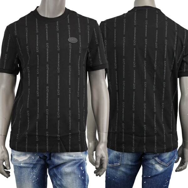 EA7 EMPORIO ARMANI イーエーセブン エンポリオ・アルマーニ   Graphic Series 総柄 縦縞模様 ロゴタイプ プルオーバー  7M001391 AF12874 FC039