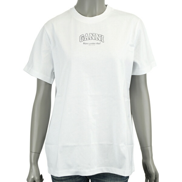GANNI ガニー ESSENTIAL T-SHIRT/ロゴ プリント Tシャツ A1050057 11026 151
