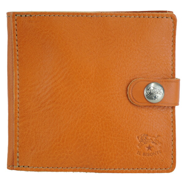 IL BISONTE イルビゾンテ  BI FOLD WALLET 二つ折り紙入れ パウダーコンパクト紙入れ メンズ レディース ユニ一発やる  SBW015 PV0005 CA101N/Caramel