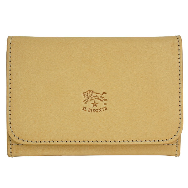 IL BISONTE イルビゾンテ CARD CASE 二つ折り 名刺入れ　カードケース　メンズ　レディース　ユニセックス SCC121 PV0005 NA106B/Naturale