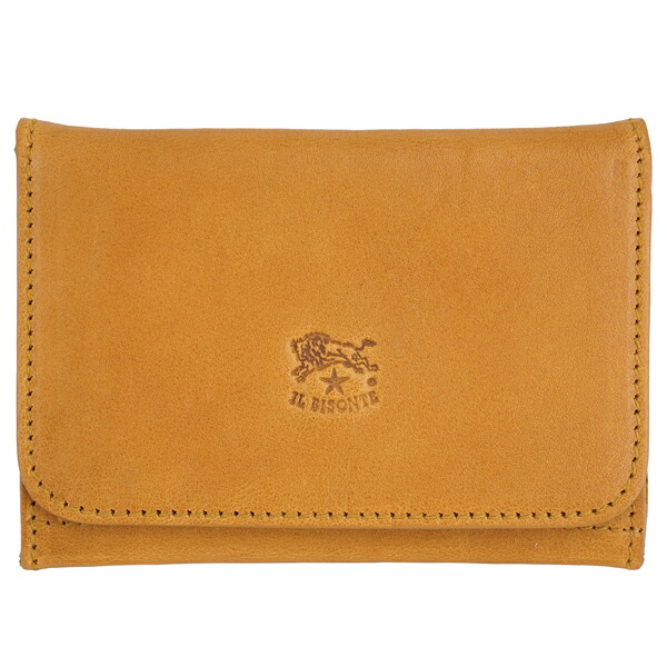 IL BISONTE イルビゾンテ CARD CASE 二つ折り 名刺入れ　カードケース　メンズ　レディース　ユニセックス SCC121 PO0001 NA178B/Naturale