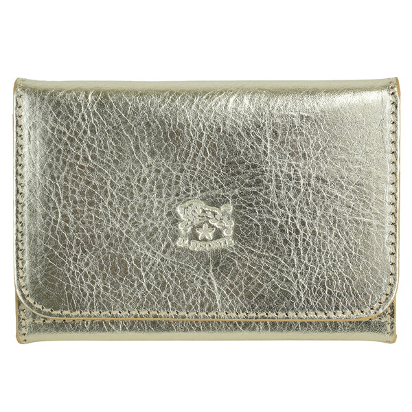IL BISONTE イルビゾンテ CARD CASE 二つ折り 名刺入れ　カードケース　メンズ　レディース　ユニセックス SCC121 PV0012 PL101B/Platino