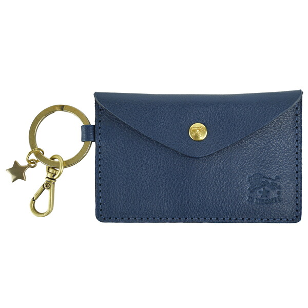 IL BISONTE イルビゾンテ KEY HOLDER キーリング付き カードケース SKH042 PV0005 BL137B/Blu Oltremare |MONDOROBE 店