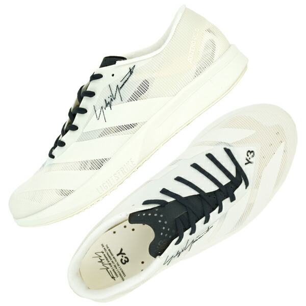 Y-3 ワイスロバート・エドワード・リー  ADIZERO RC6/軽さ メッシュ シグネチャーロゴ スニーカー  KK3655  OWHITE/OWHITE/BLACK