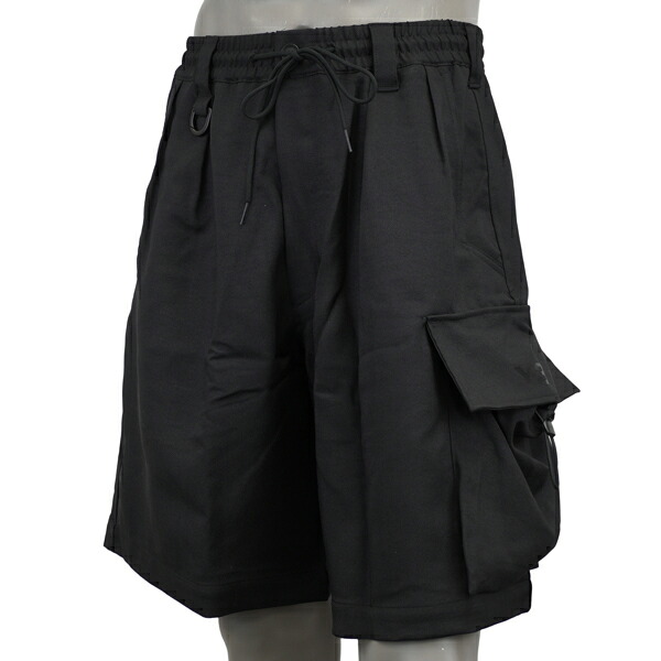Y-3 ワイスリー SPORT UNIFORM CARGO SHORTS/転写ロゴ ショート カーゴパンツ KS7652 BLACK ｜MONDOROBE 店