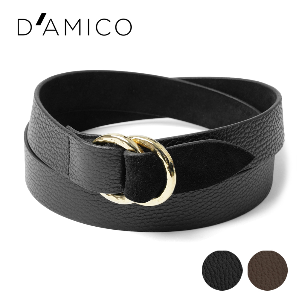 楽天市場】D'AMICO ダミーコ リングベルト ゴールドバックル レザー x