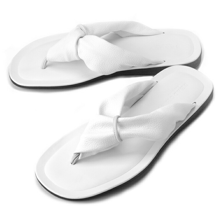 イタリア その他 レザーサンダル Grandpere メンズ シボ革 リングでつくるディンプルがポイントのイタリア製レザーサンダル サンダル ホワイト シボ革 メンズ靴 着用動画あり クリアランス 白 Brador ブラドール